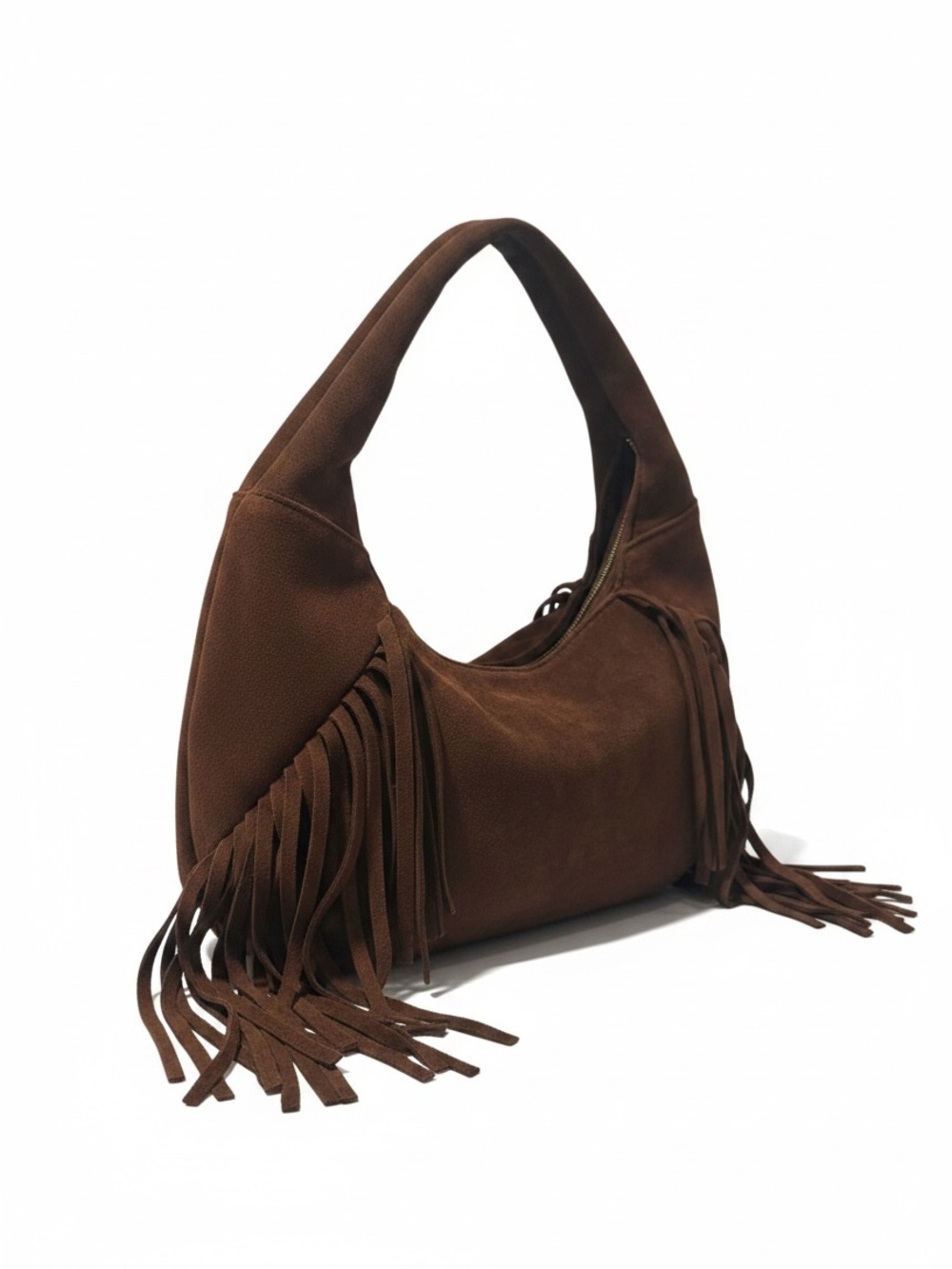 Chocolate Brown Universal Thread Fringe Shoulder Bag